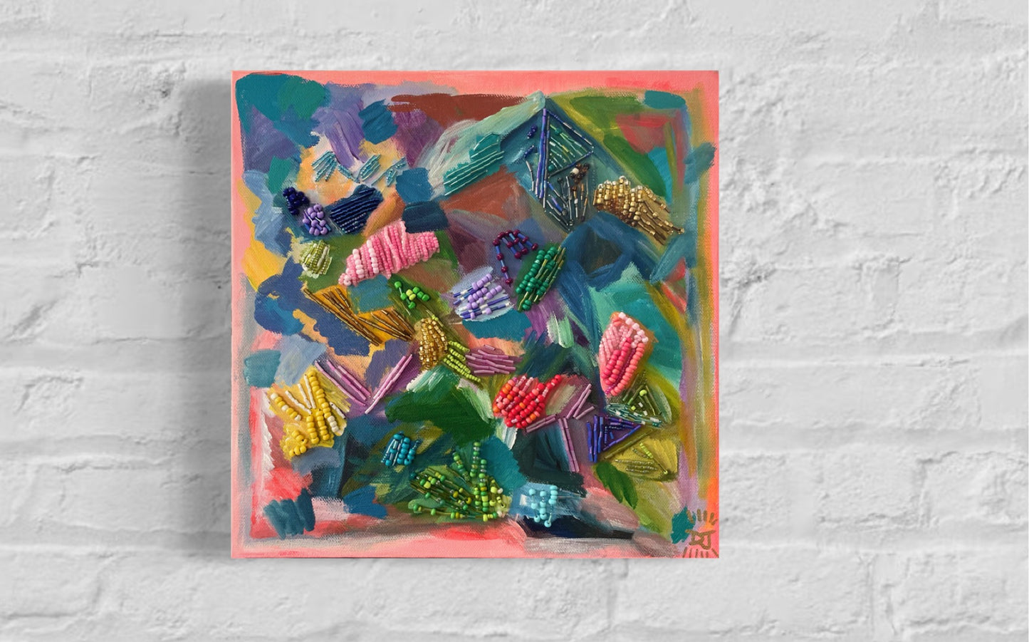 "Abstract Shimmers" original mixed media artwork by Dom Johnson