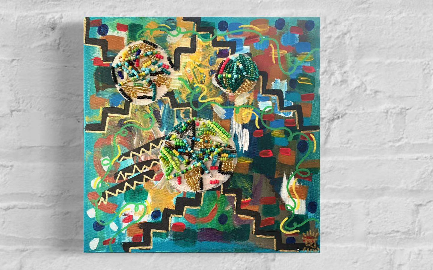 "Kin Keeping" and original mixed media artwork by Dom Johnson