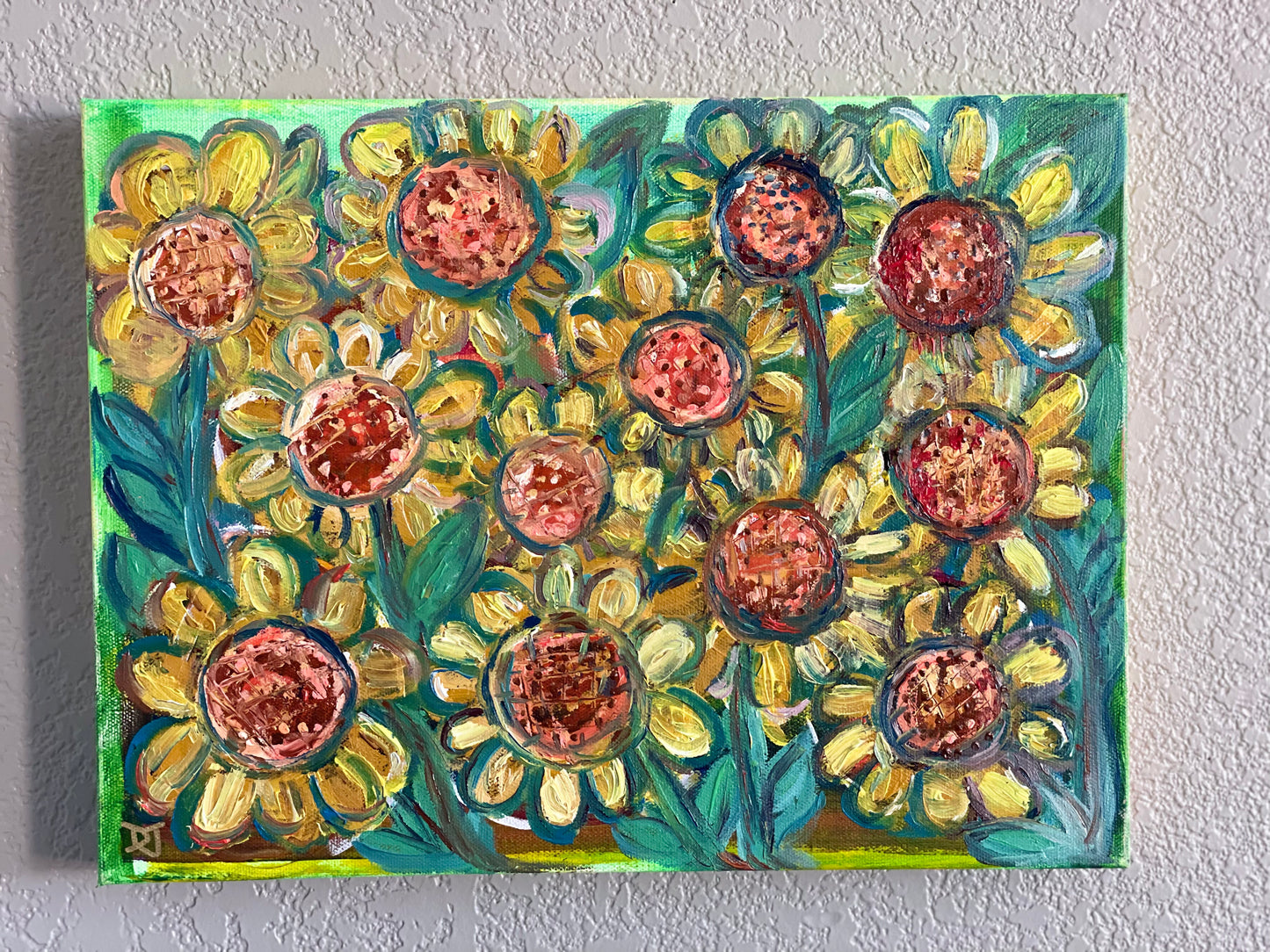 "Roadside Sunflowers" original oil painting by Dom Johnson